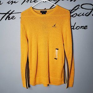NWT Boys Nautica Yellow Crew Neck Sweater, Y 16/18